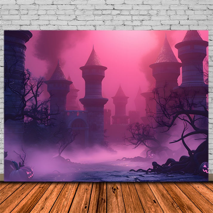 Halloween Spukschloss mit rosa Nebelkulisse RR7-377