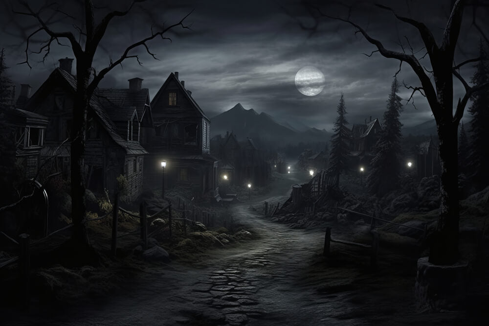 Halloween Spukhäuser Fotografie Hintergrund RR7-38