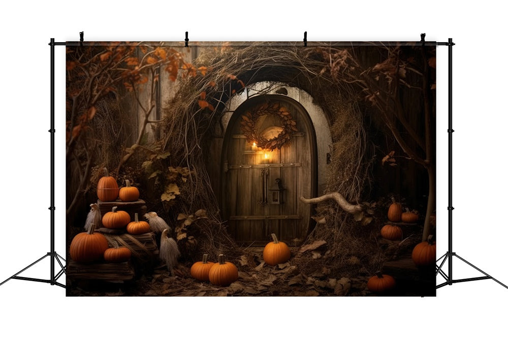 Halloween Verlassene Hütte Kürbisse Backdrop RR7-424