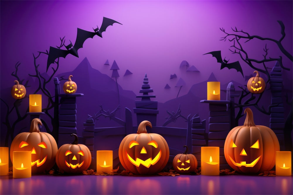 Halloween Kürbis Fledermäuse Fotokulisse RR7-453
