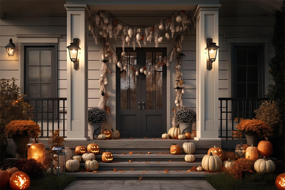 Halloween Gruselnacht Haustür Hintergrund RR7-476