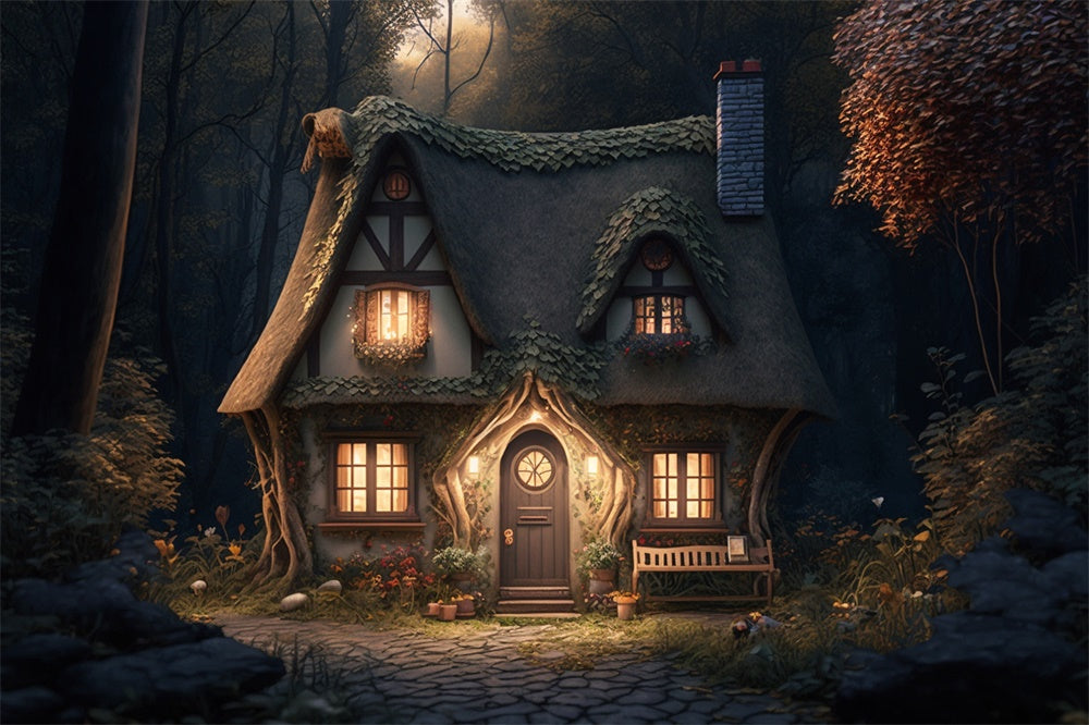 Halloween Wald Spukhaus Fotokulisse RR7-496