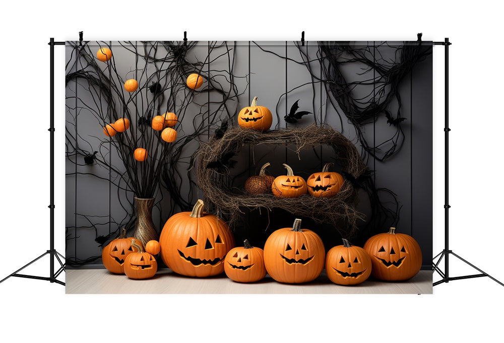 Halloween Gebogene Kürbisse Fotokulisse R7-497
