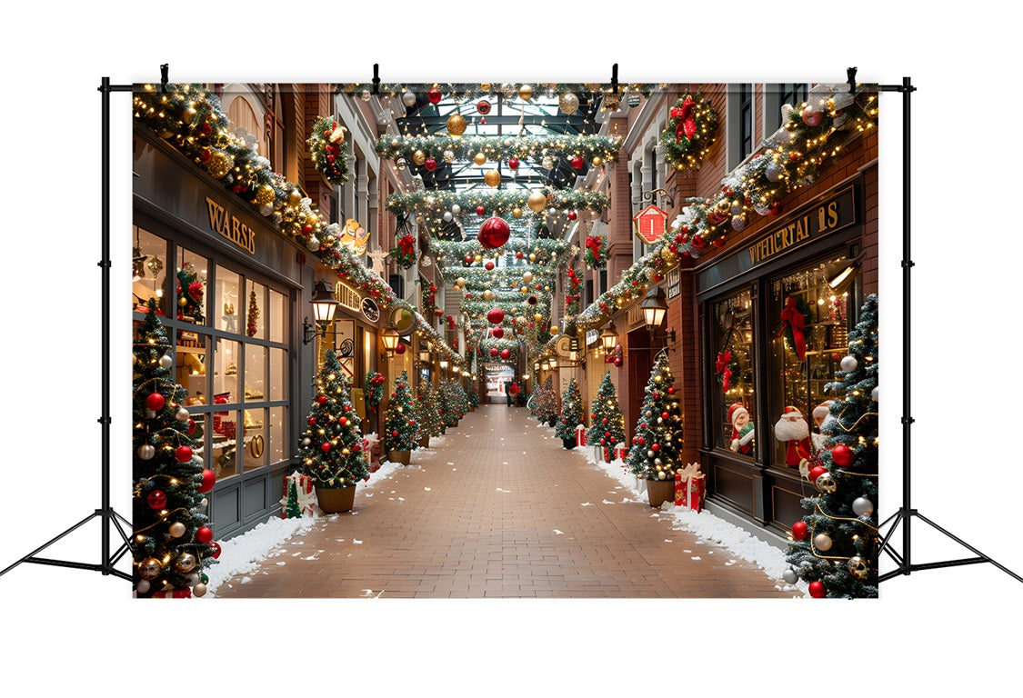 Weihnachten Festliche Einkaufspassage Hintergrund RR7-635
