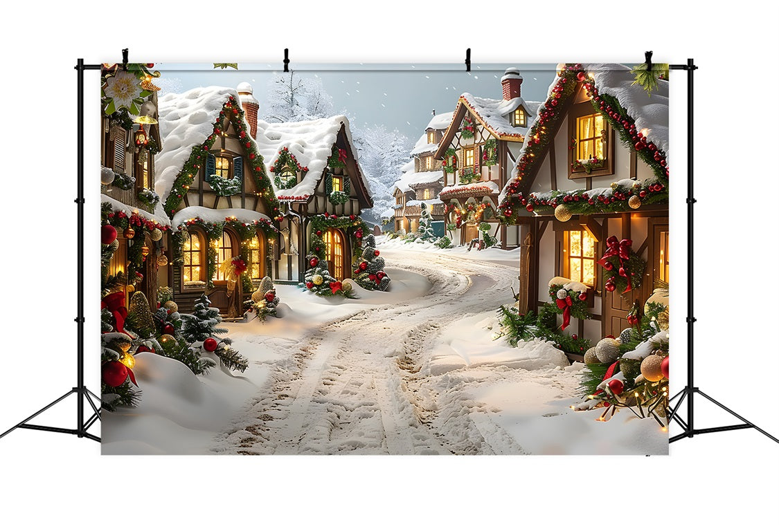 Weihnacht Hintergrund für ein verwunschenes Dorf RR7-636