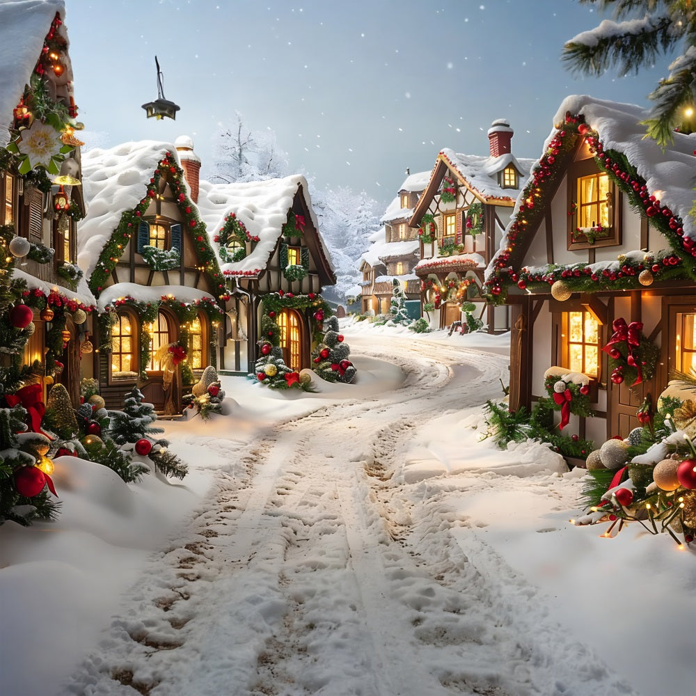 Weihnacht Hintergrund für ein verwunschenes Dorf RR7-636