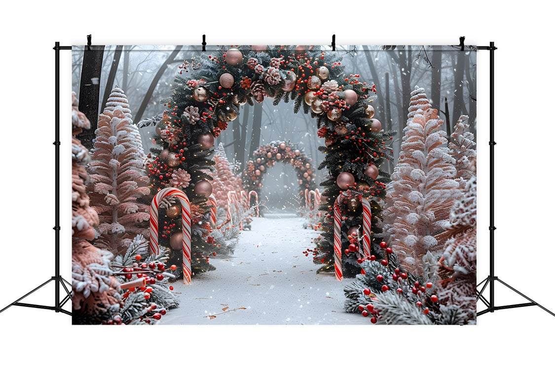 Weihnachten Candy Cane Ornament Torbogen Hintergrund RR7-654