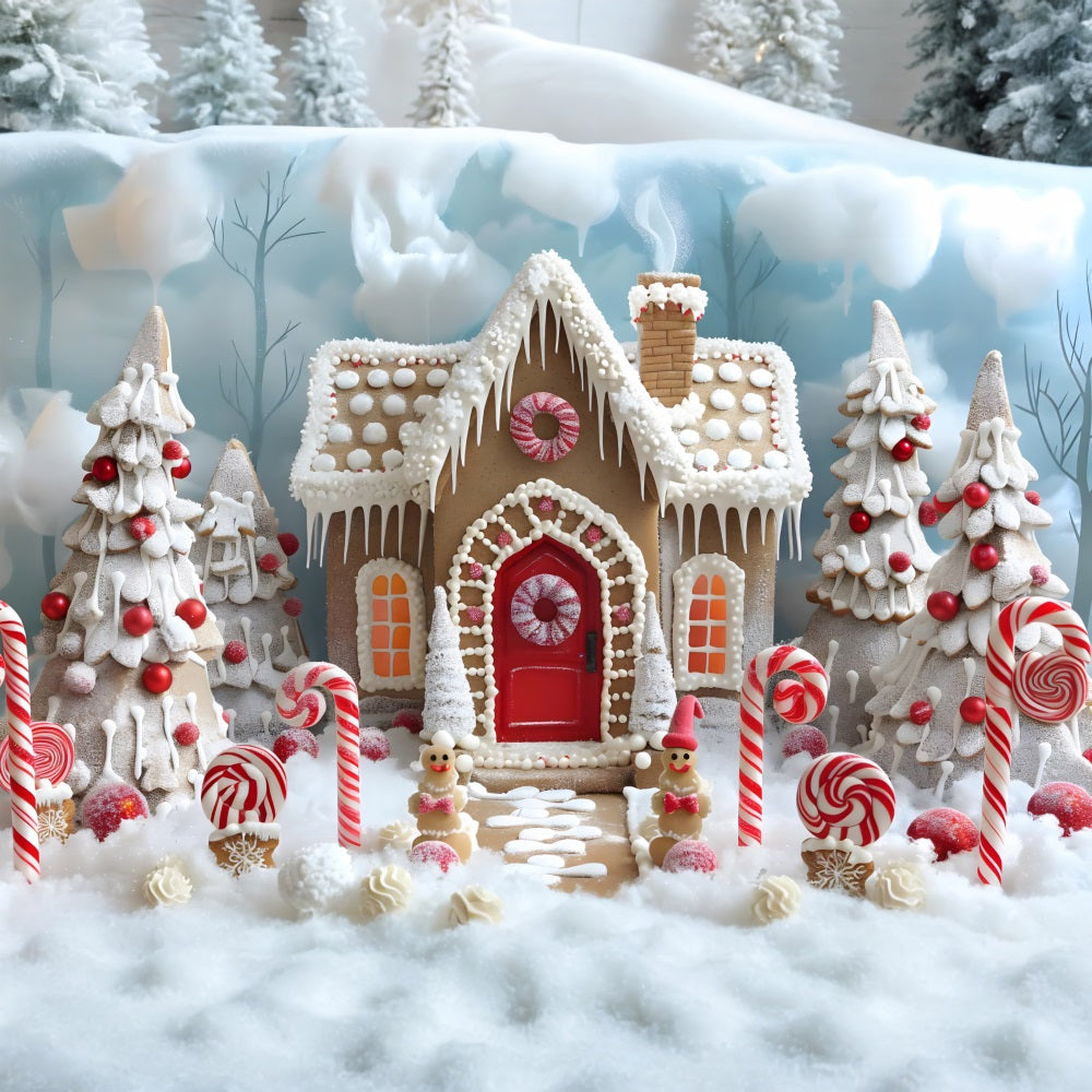 Weihnachts Lebkuchenhaus Candyland Hintergrund RR7-657