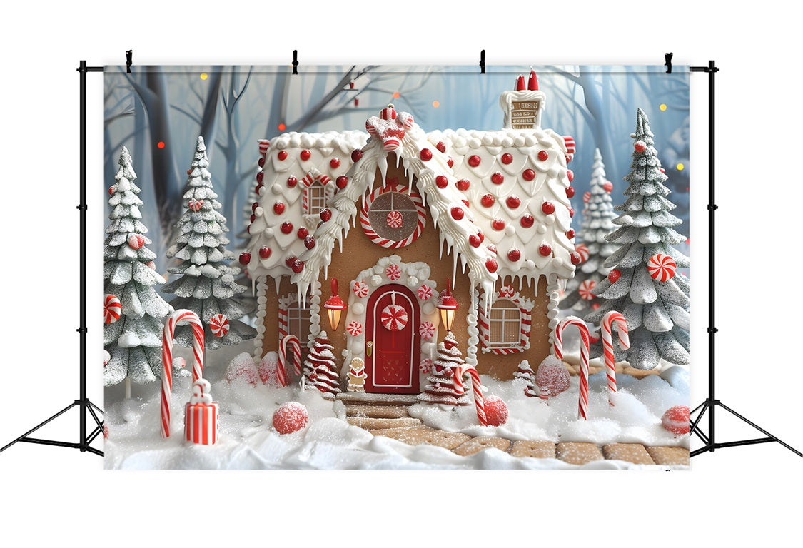 Weihnachts Pfefferminz Lebkuchenhaus Hintergrund RR7-658