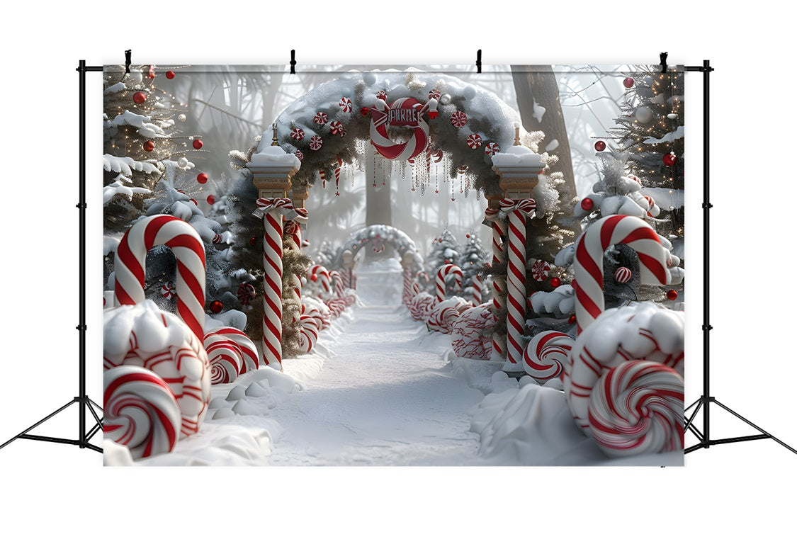 Weihnachts Pfefferminzbonbon Bogen Hintergrund RR7-673