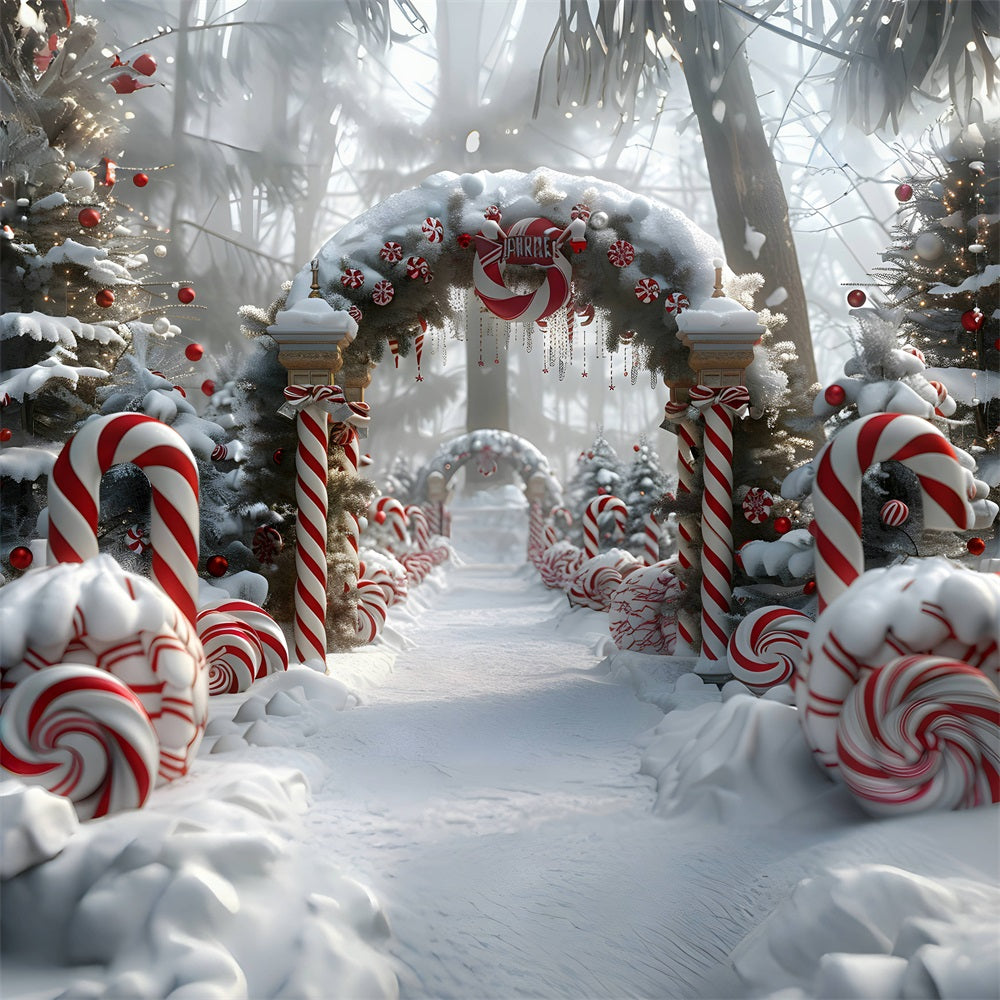 Weihnachts Pfefferminzbonbon Bogen Hintergrund RR7-673