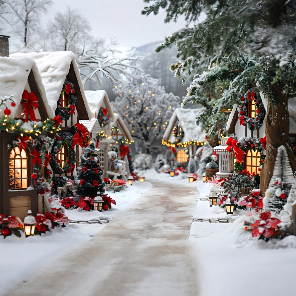 Weihnachten Enchanted Village Bogen Dekorationen Hintergrund RR7-679
