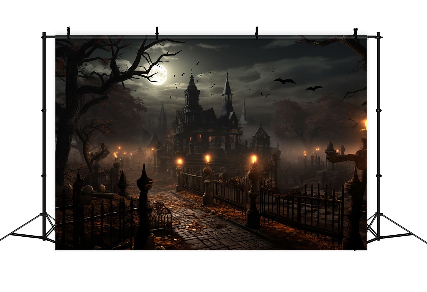 Gespenstische Halloween Nacht Geheimnisvolle Laterne Hintergrund RR7-74
