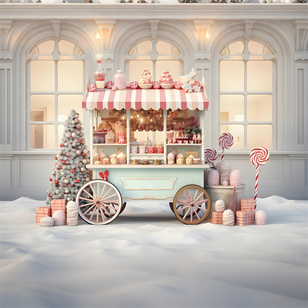 Weihnachten Süßigkeiten Wagen Fotografie Hintergrund RR7-819