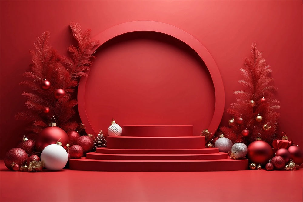 Rote Weihnachtsbaumdekoration Bühnenhintergrund RR7-824
