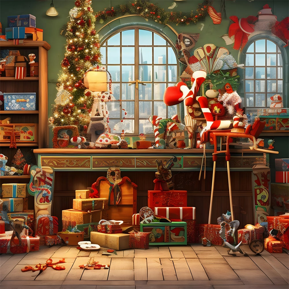 Weihnachten Weihnachtsmann Haus Zimmer Hintergrund RR7-853