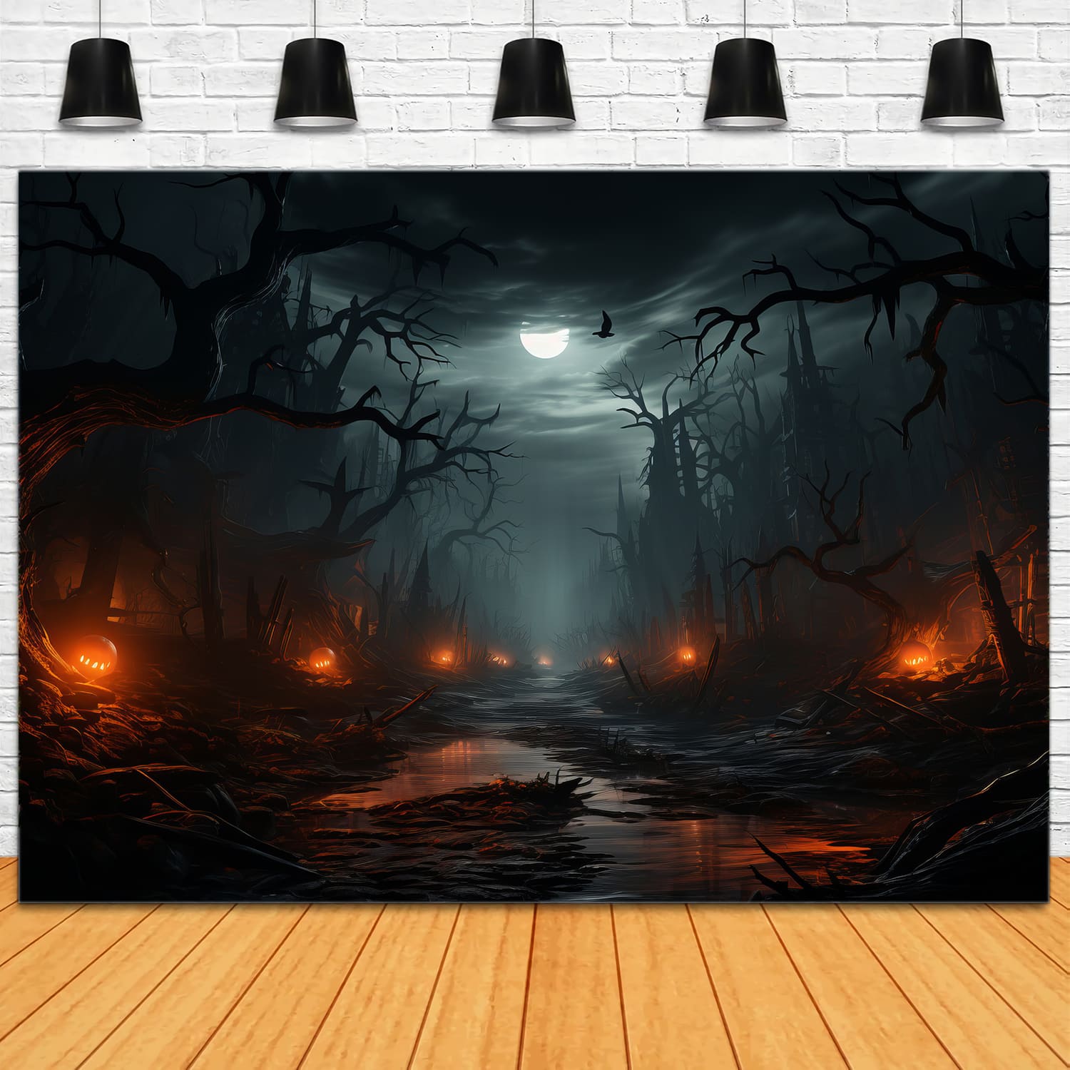 Geisterwald Halloween Nachtfotografie Hintergrund RR7-90