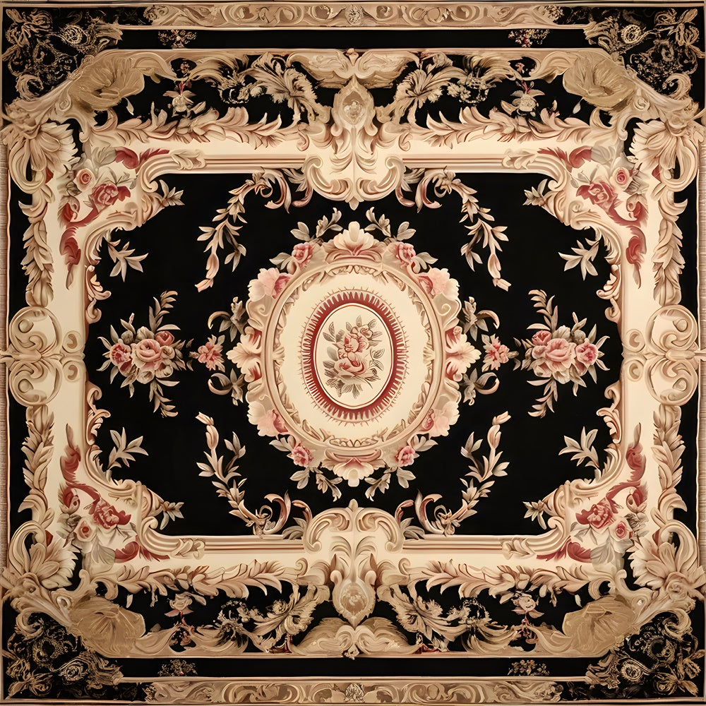 Schwarzer und rosa Rosenmuster Bodenhintergrund RR8-301