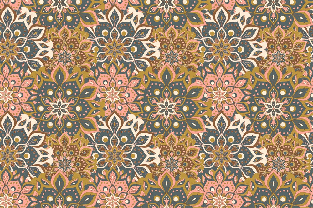 Kompliziertes geometrisches Blumenmuster Bodenhintergrund RR8-304