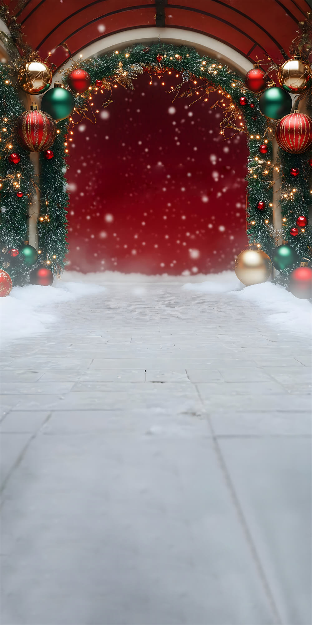Weihnachtsschnee Bodenfeger Rote Wanddekoration Hintergrund RR8-367