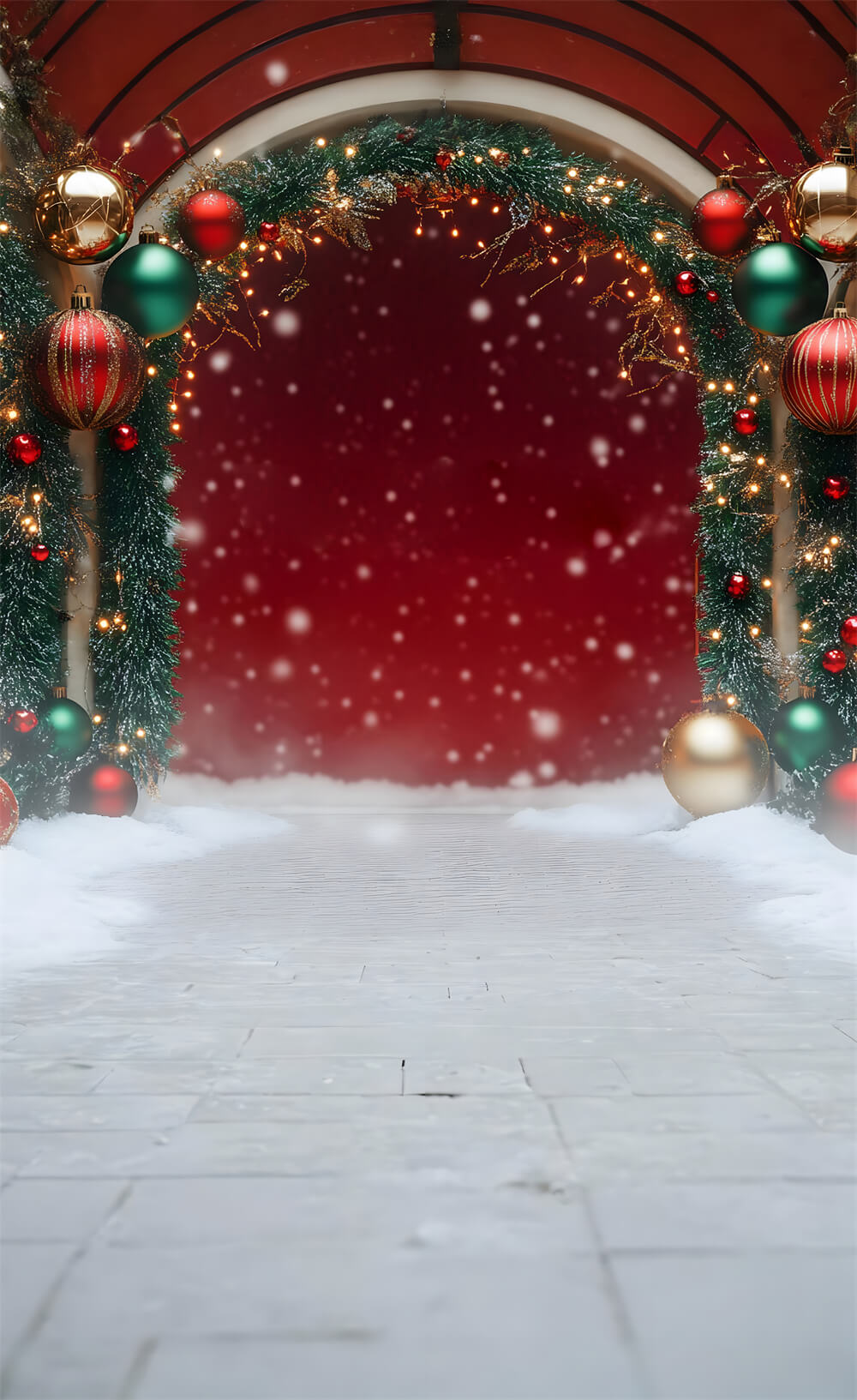 Weihnachtsschnee Bodenfeger Rote Wanddekoration Hintergrund RR8-367