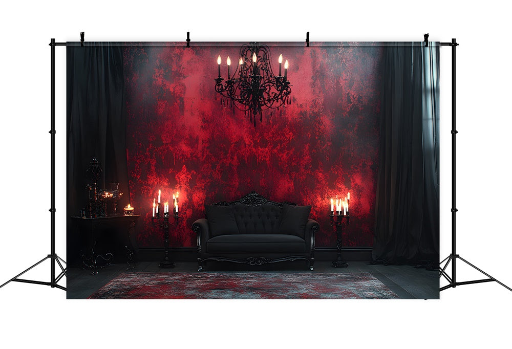 Halloween Gothic Schwarz Rot Wandkerzen Hintergrund RR8-371