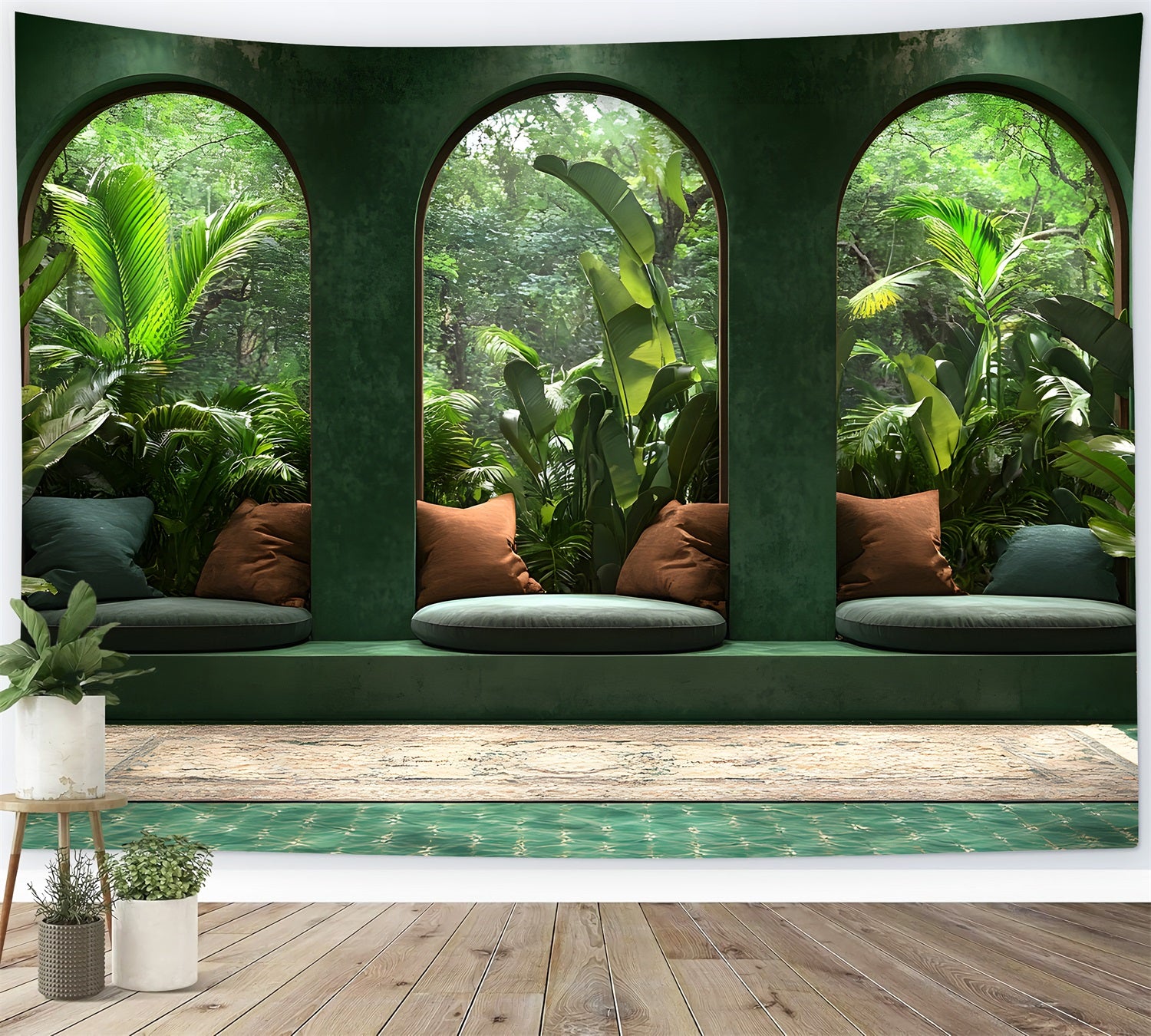 Tropische Dschungel Oase Boho Hintergrund RR8-409