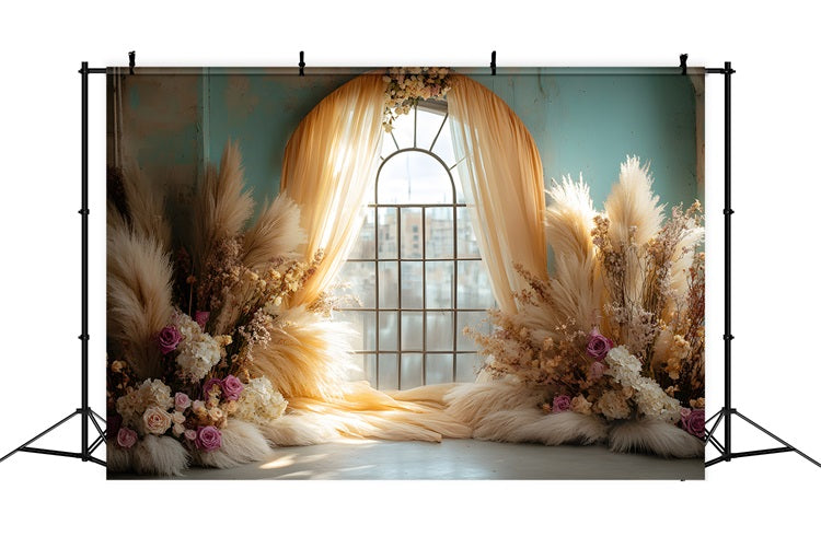 Boho Sonnenuntergang Fenster Hintergrund RR8-437