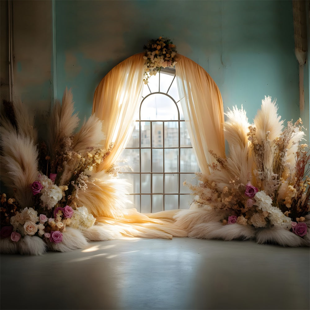 Boho Sonnenuntergang Fenster Hintergrund RR8-437