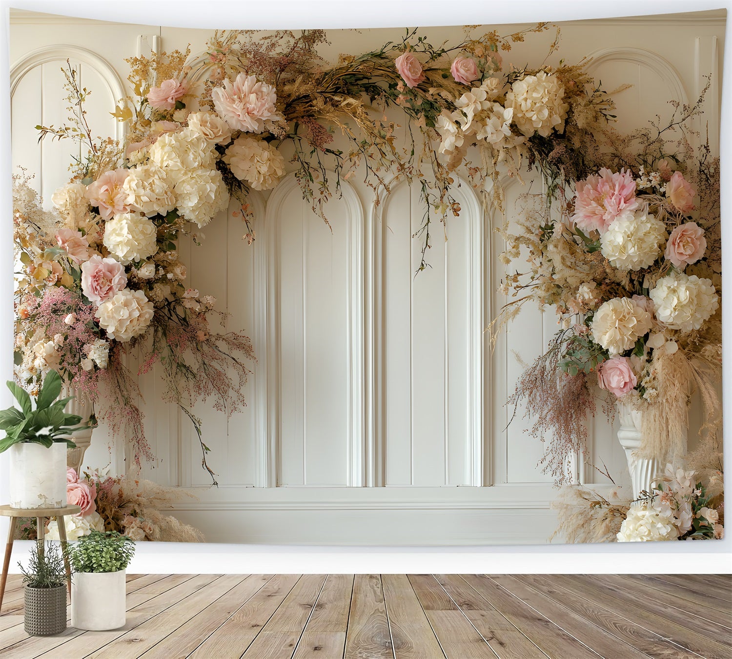 Boho Romantik Hintergrund mit Vintage Blumen RR8-446