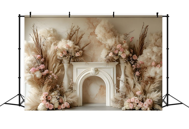 Boho Romantische Rose Heu Dekorative Hintergrund RR8-479