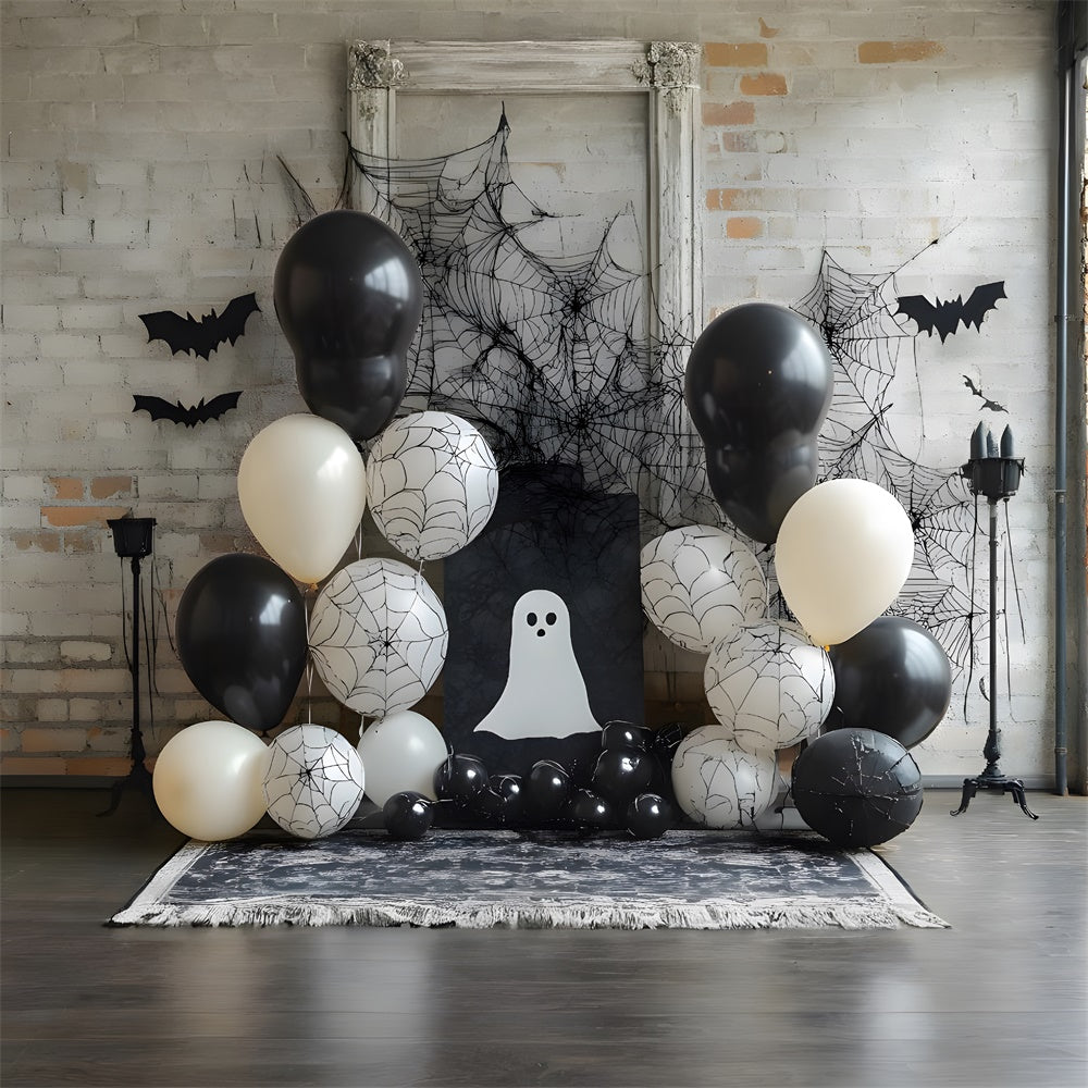 Halloween Dekorierte Wand Luftballons Hintergrund RR9-87