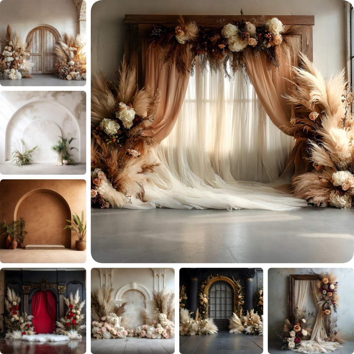 3x3m Fotohintergrund Elegante Boho-Hintergründe für Fotografie SXS5