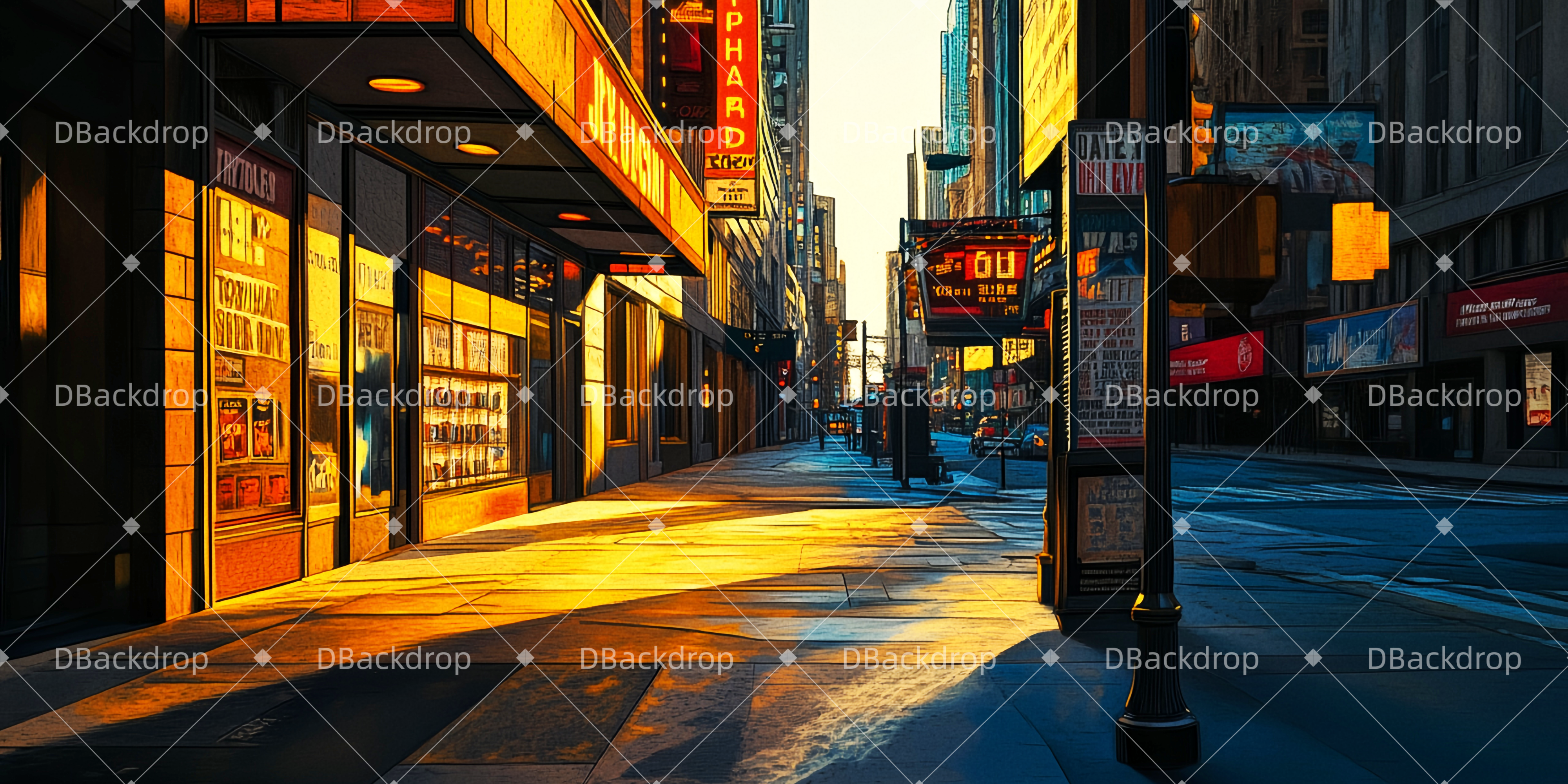 Theaterbühne Vorhang Broadway Street am Morgen Theaterbühnenbau TWW511-T74