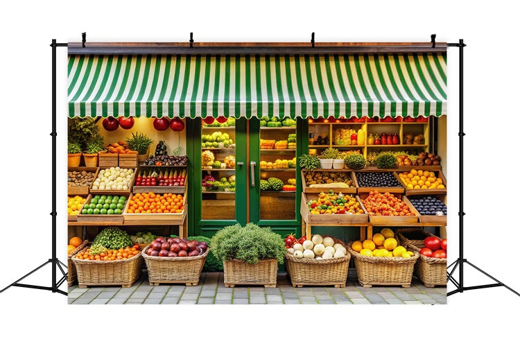 Frühling Backdrops Bunte Bauernmarkt Obststand Backdrop TWW2-1