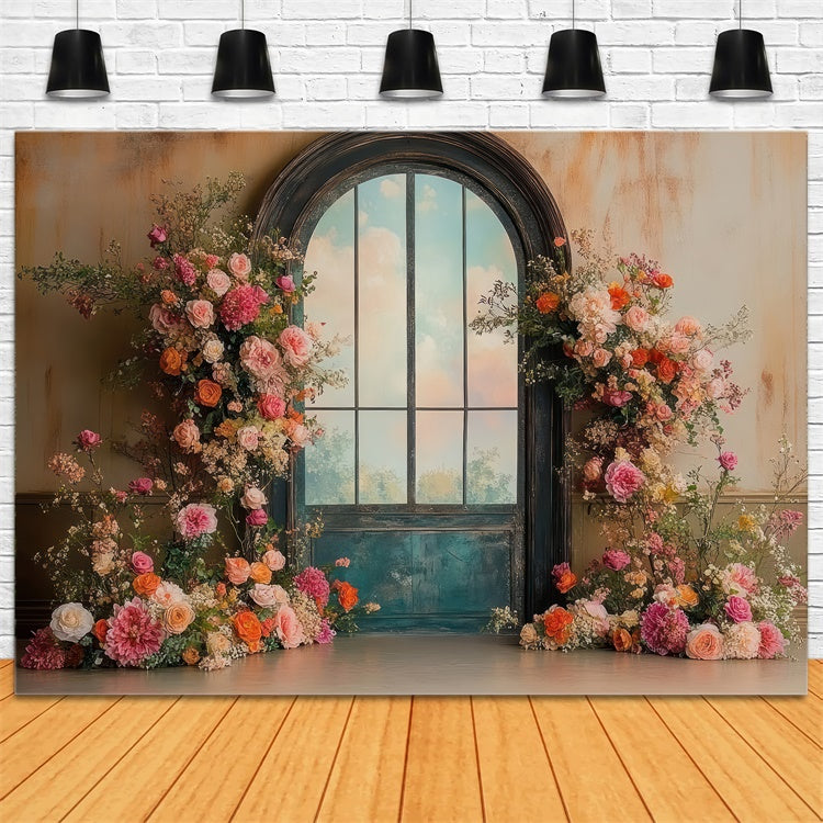 Frühling Fotohintergrund Elegant Vintage Floral Bogen Hintergrund TWW2-13