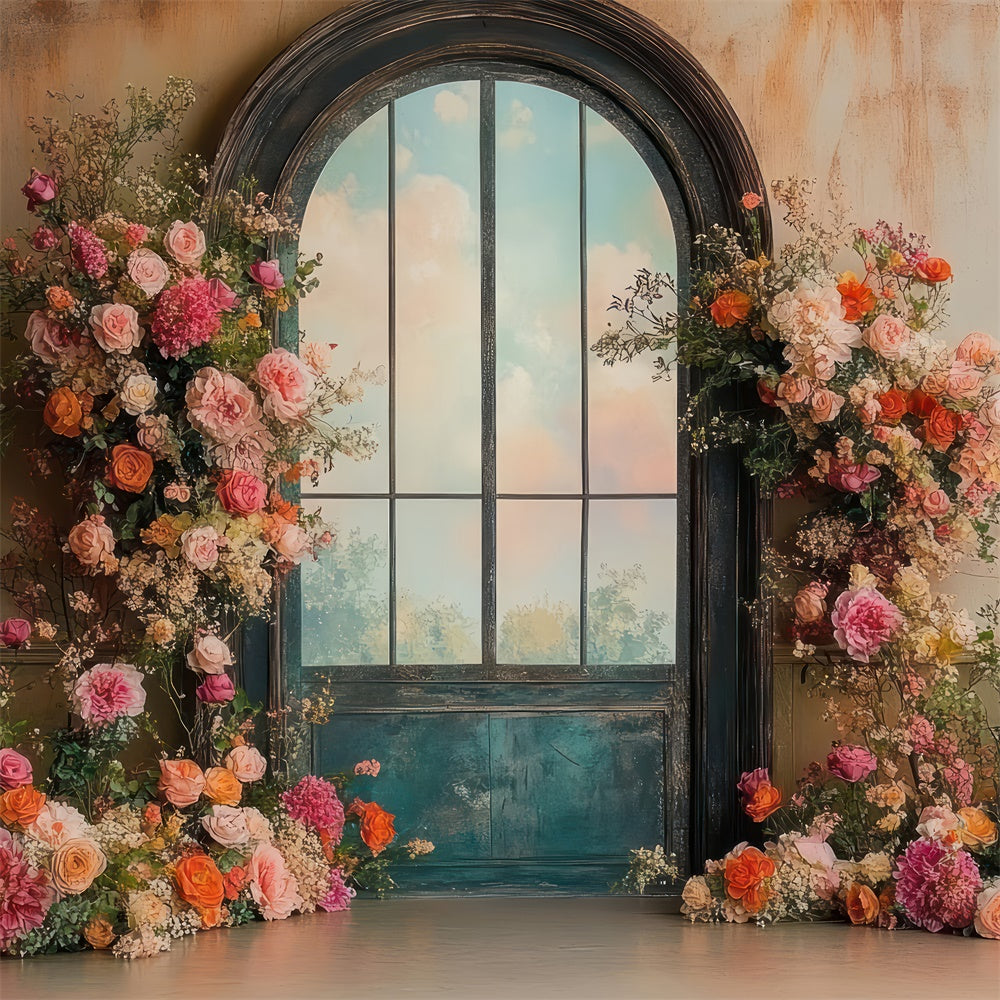 Frühling Fotohintergrund Elegant Vintage Floral Bogen Hintergrund TWW2-13