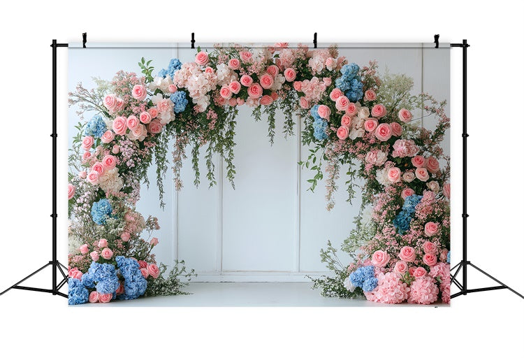 Frühling Backdrops Schöner Blumenbogen Hortensien Backdrop TWW2-16