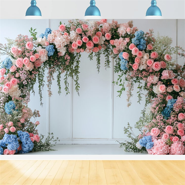 Frühling Backdrops Schöner Blumenbogen Hortensien Backdrop TWW2-16