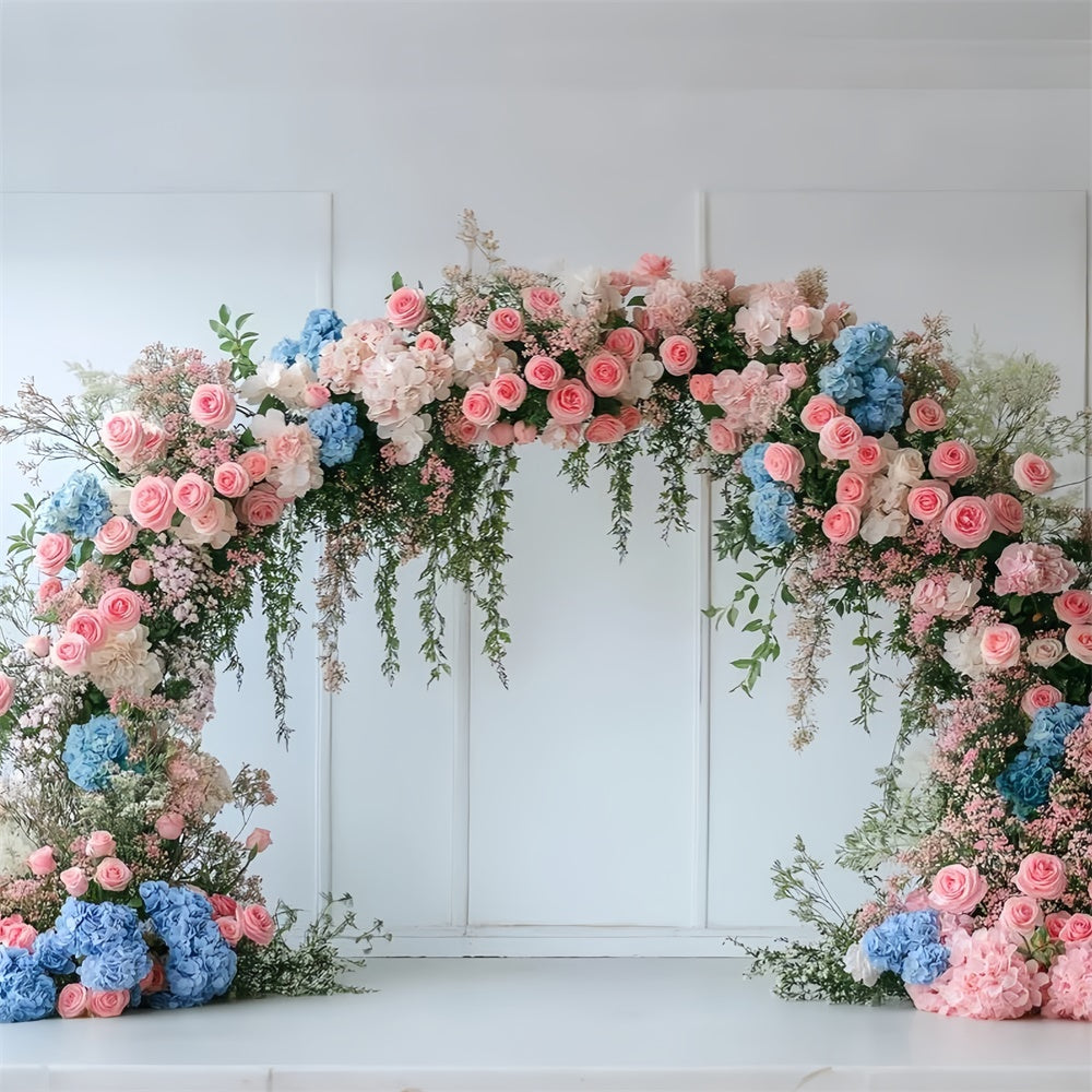 Frühling Backdrops Schöner Blumenbogen Hortensien Backdrop TWW2-16