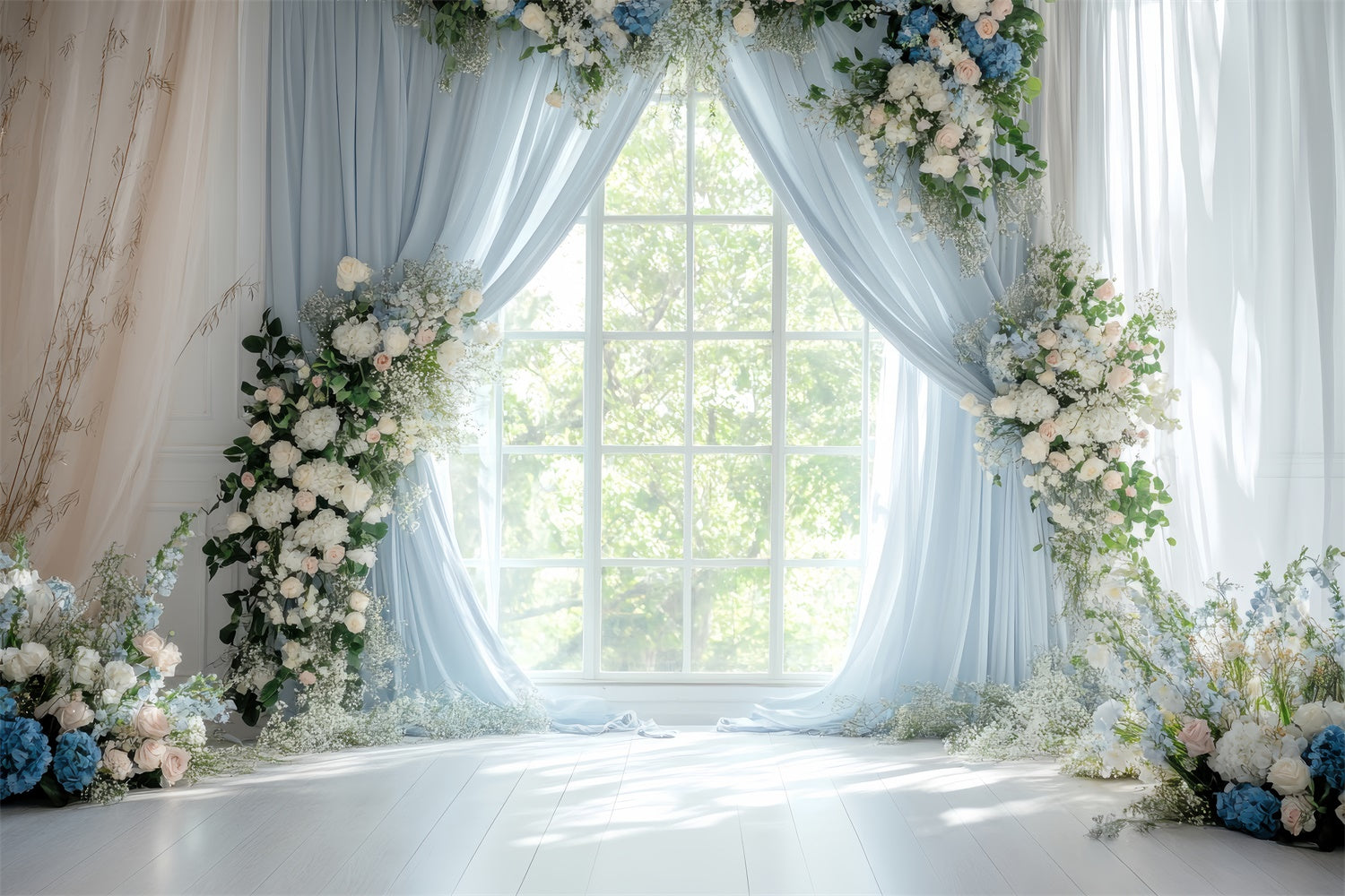 Backdrops für Frühling Blumenvorhang Bogen Hochzeit Backdrop TWW2-19
