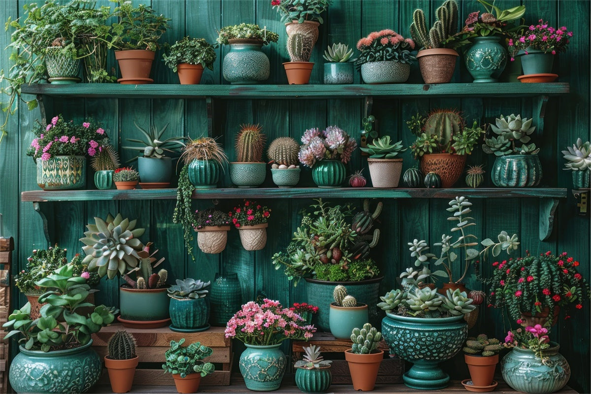 Backdrops für Frühling Lush Succulent Plant Display Backdrop TWW2-4