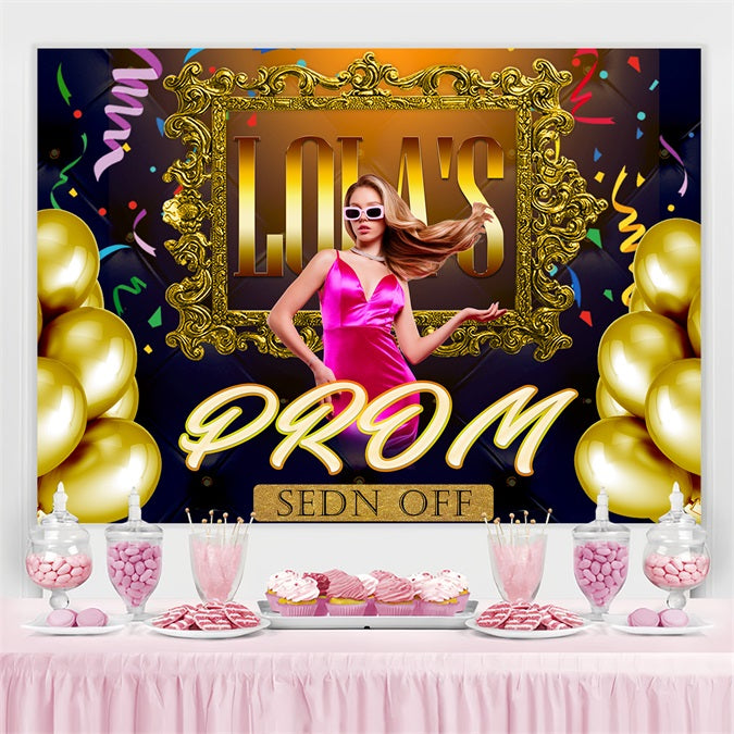 Prom Backdrop Goldener Rahmen Ballon Customized Party Graduation Backdrop TWW3-103