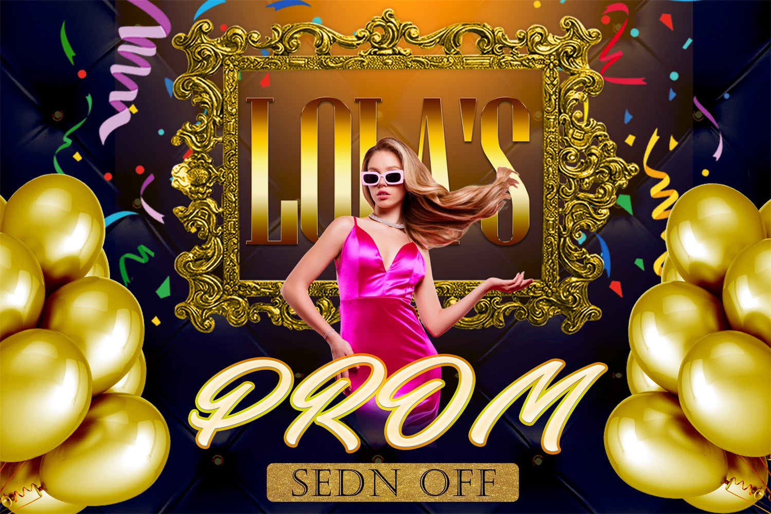 Prom Backdrop Goldener Rahmen Ballon Customized Party Graduation Backdrop TWW3-103