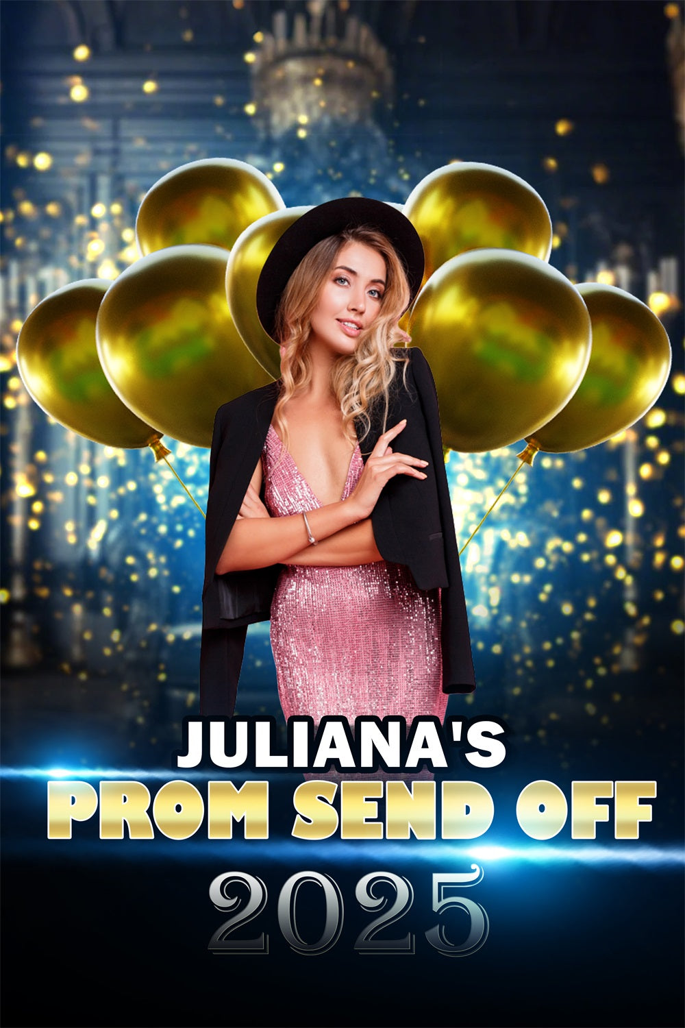 Abschlussball 2025 Kulisse Glitter Ballon Personalisierte Party Abschlussfeier Kulisse TWW3-106