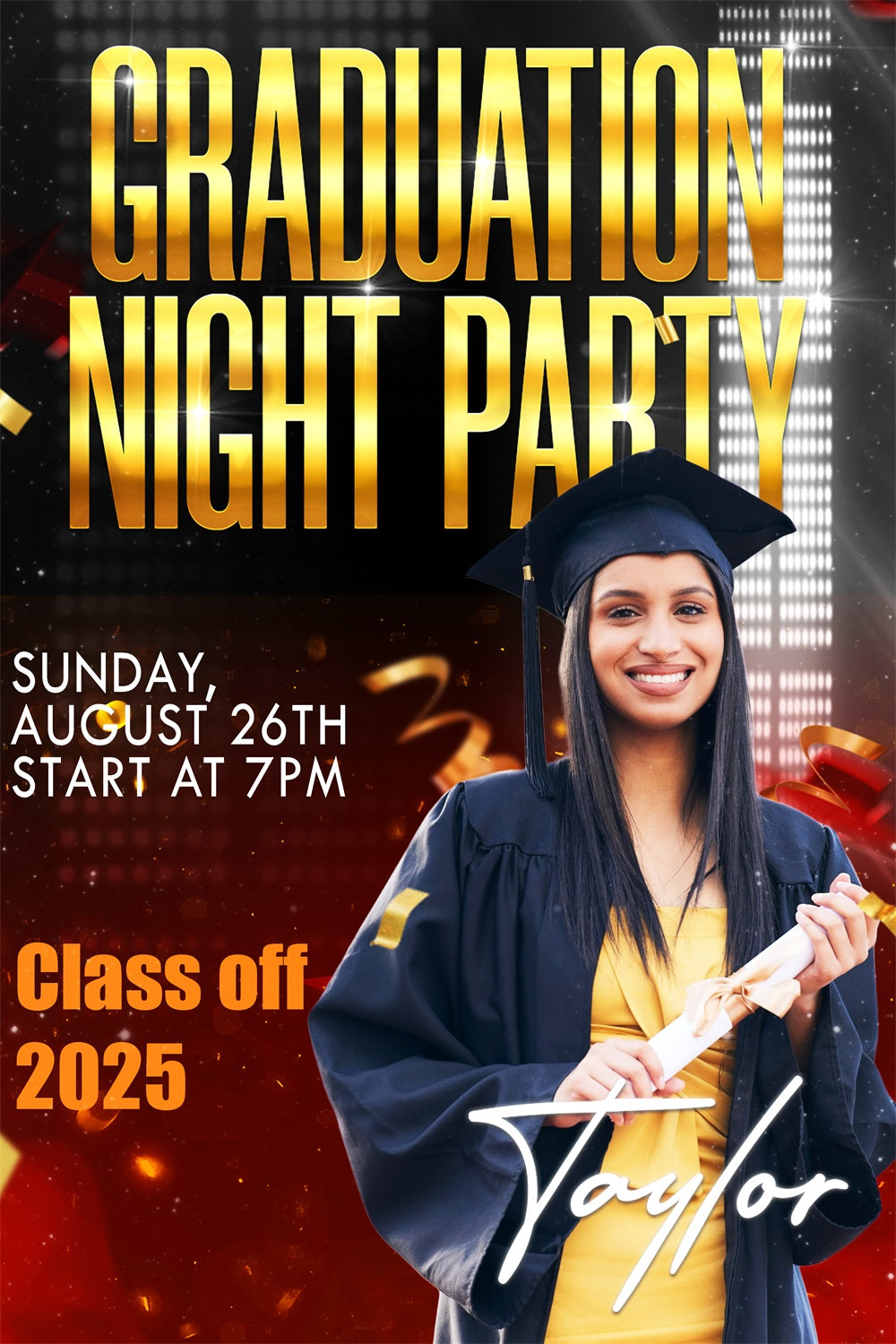 Graduation Backdrops Nacht Veranstaltung Custom Party Graduation Backdrop TWW3-109