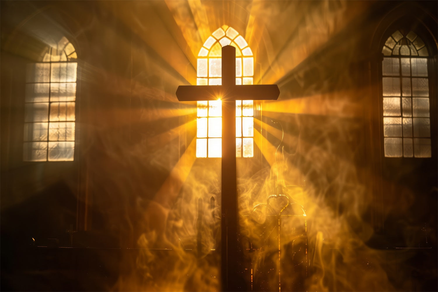 Ostern Backdrops Himmlisches Glühen Heiliges Kreuz Backdrop TWW3-12