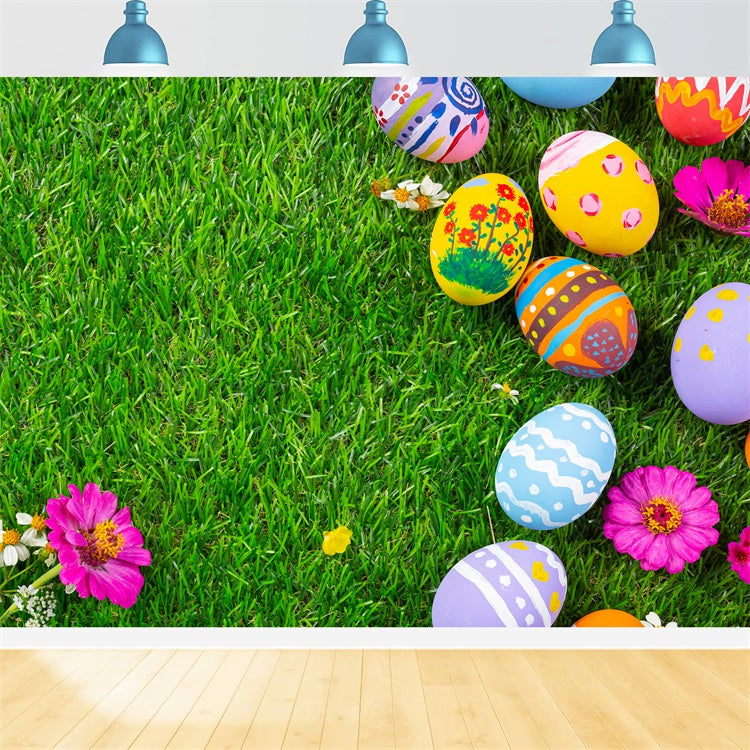 Ostern Backdrops für Fotos Handgemalte Eier Gras Backdrop TWW3-17