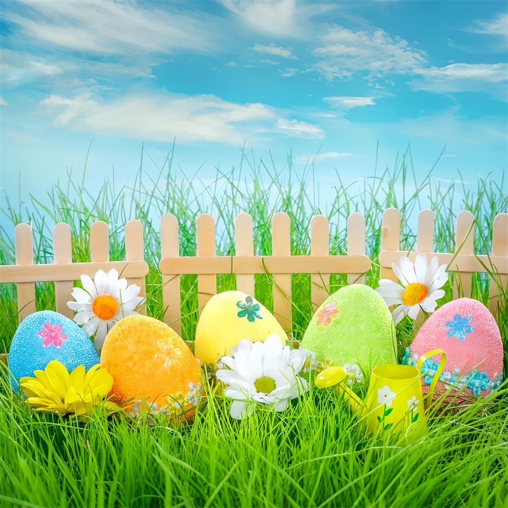 Ostern Fotohintergrund Holzzaun Pastell Ei Hintergrund TWW3-21