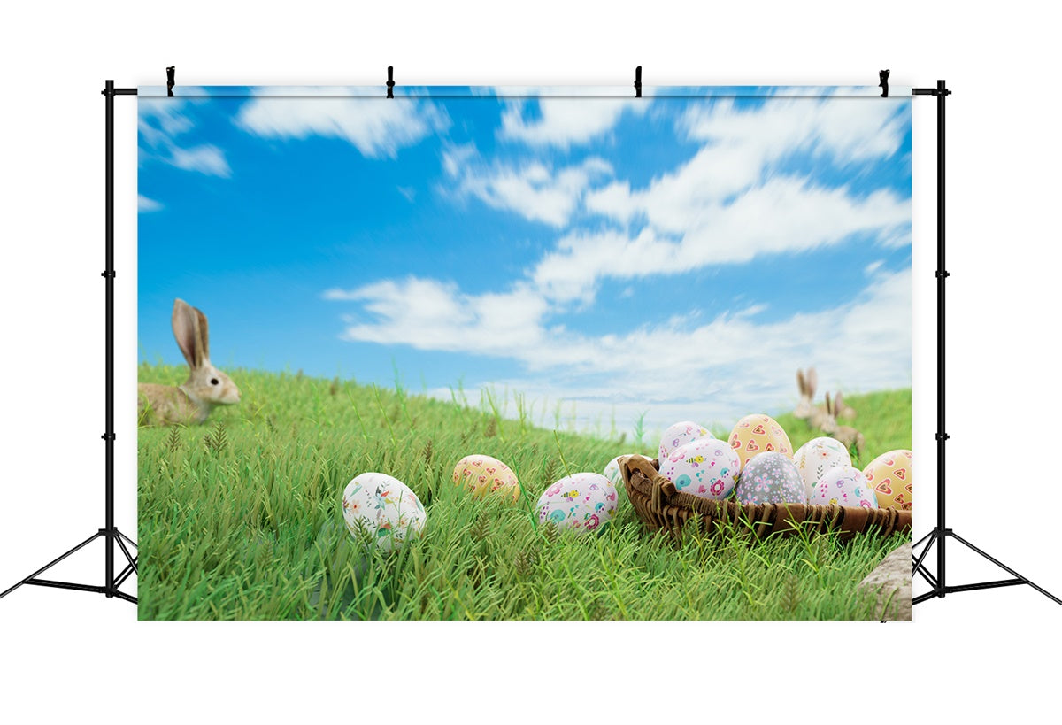 Ostern Foto Ideen Fröhliche Wiese Ei Feld Hintergrund TWW3-23